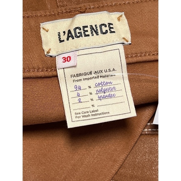 NWT L'AGENCE Margot Jean Java Coated 30 - Picture 3 of 9